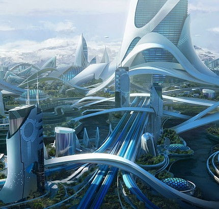 Create meme: the city of the future, fantastic cities of the future, a beautiful city of the future