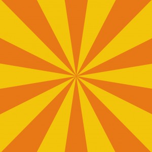 Create meme: stripes, sunburst, orange background