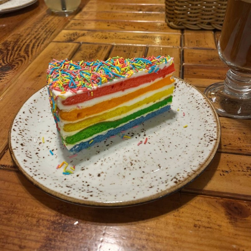 Create meme: rainbow cake with cream cheese, rainbow cake, rainbow cake