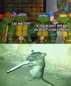 Создать мем: Крыса с сигой, мутант, teenage mutant ninja turtles