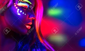 Create meme: photo shoot in the neon, girl neon, neon lights girl dance