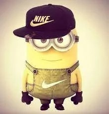 Create meme: The minion is funny, minion Nike, minion in a cap