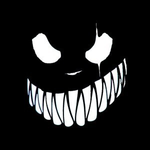 Create meme: the smile on black background, evil smile, the evil smile on black background