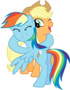 Create meme: pony rainbow dash, rainbow, Apple Jack