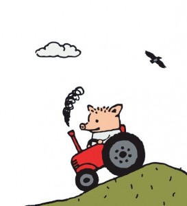 Create meme: Peter pig returns, piggy dumps from Raska, Peter pig on a tractor