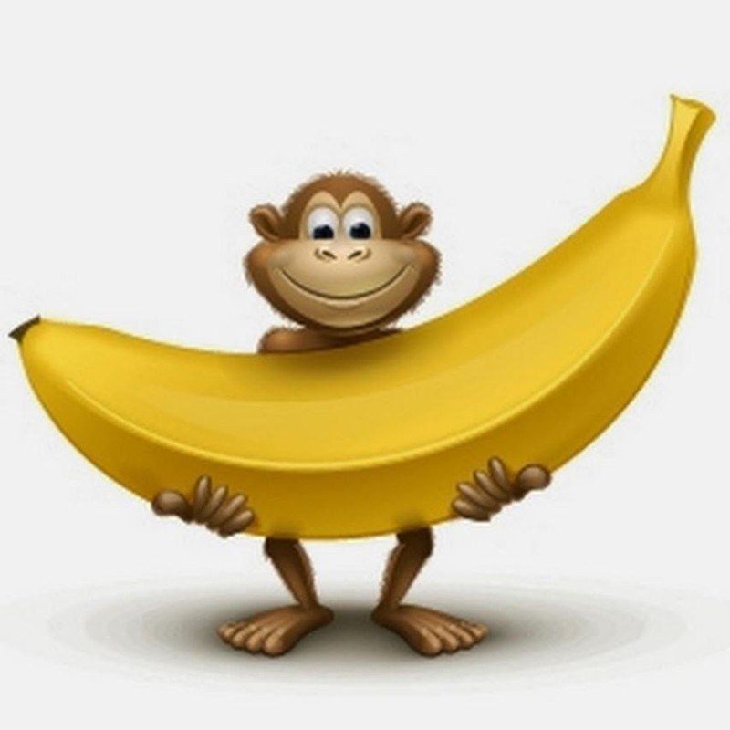 Создать мем: обезьяна с бананом, банан для детей, бананы рисунок