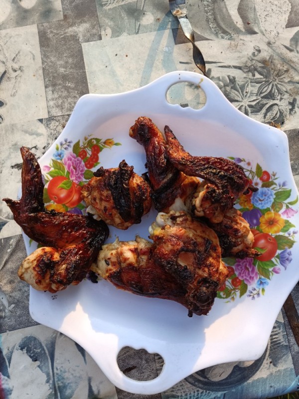 Создать мем: chicken grill, куриные крылья, ayam bakar