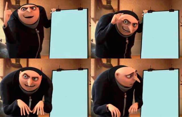 Создать мем: gru meme, мем с грю и планом, гадкий я грю