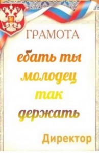 Создать мем: грамота, грамота молодец, прикол грамота е**** ты молодец