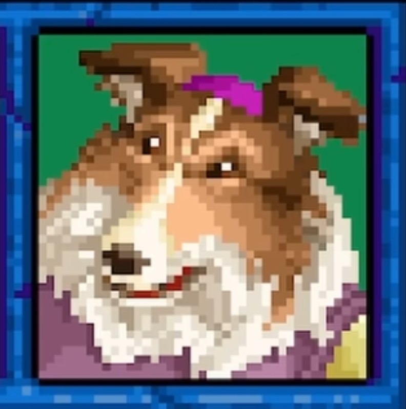 Create meme: sheltie the dog, dogs , A dog in pixel style