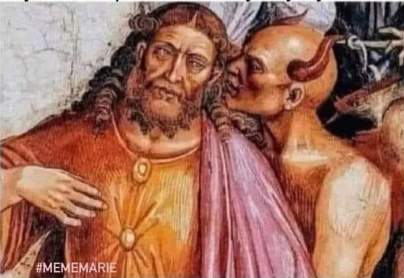 Создать мем: фреска антихриста, фреска сатаны 14 век италия, фреска антихриста 14 века