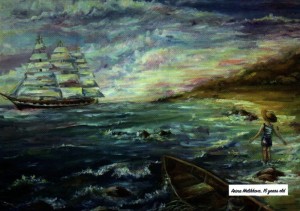 Создать мем: картины из пазла карабль, картины маслом морская тема, максим ильин морские пейзажи