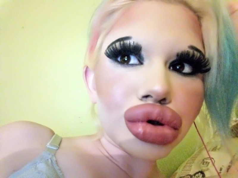 Create meme: andrea ivanova lips, huge silicone lips, the biggest lips