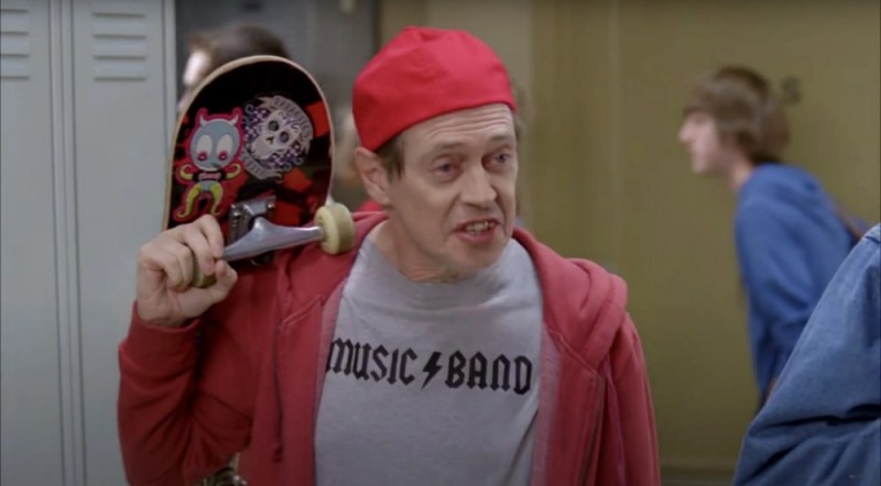 Create meme: buscemi with a skate, Steve buscemi with a skateboard, Steve Buscemi skate