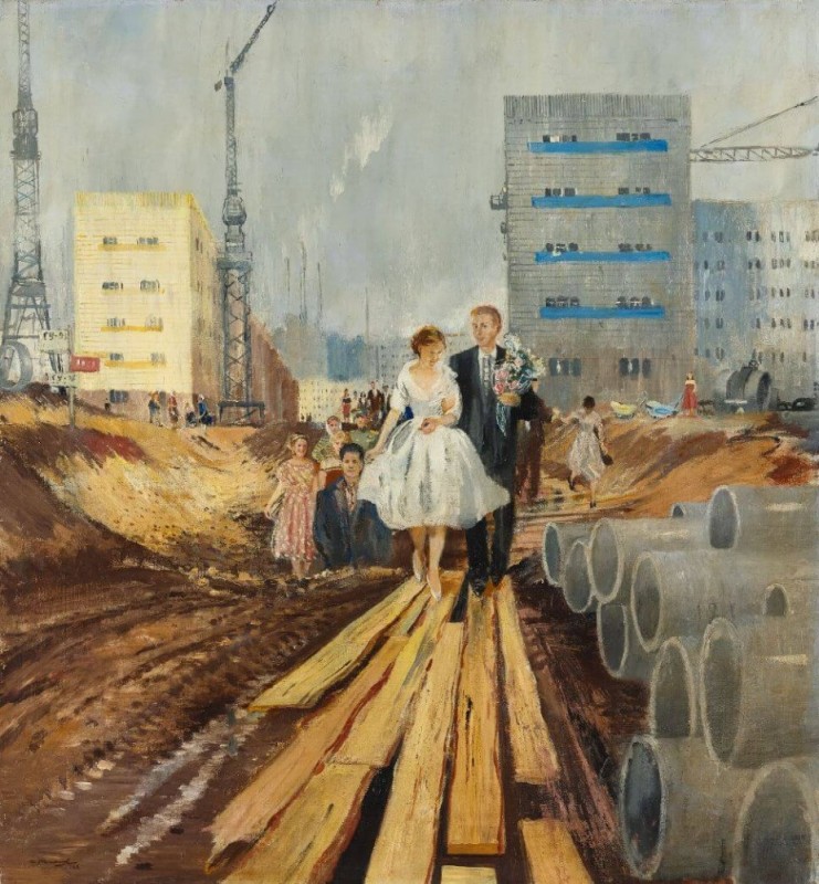 Создать мем: картины советских художников, юрий пименов свадьба на завтрашней улице, картины пименова