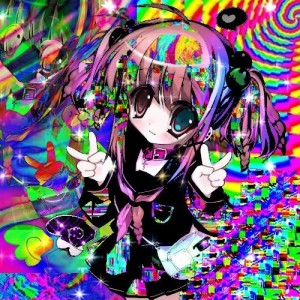 Создать мем: glitchcore аниме, глитч арт, аниме радуга глитч