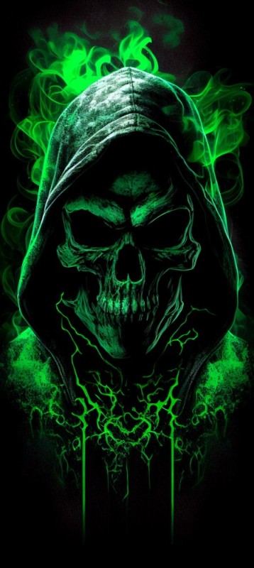 Создать мем: темнота, зелёная смерть, череп демона