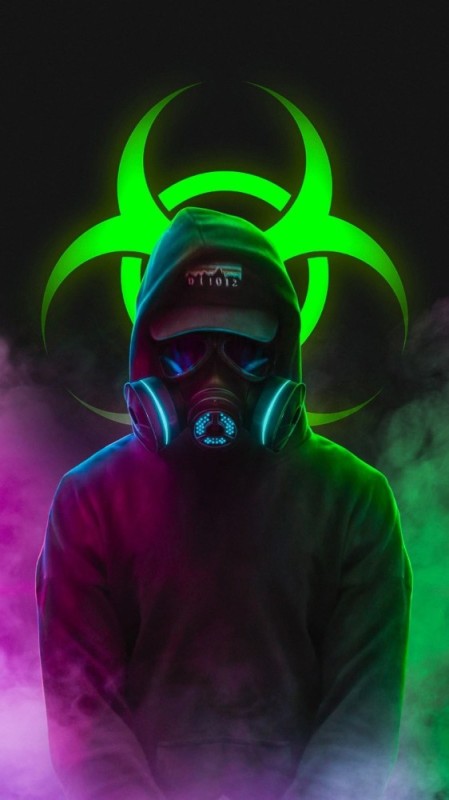 Create meme: the tick tock of standoff 2, neon gas mask, gas mask art