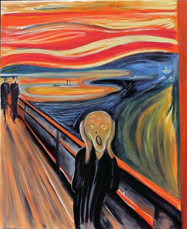 Create meme: the picture Creek, Munch the scream, the painting the scream by Edvard Munch