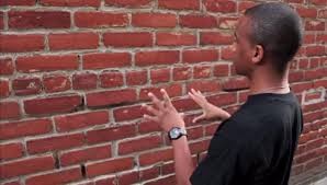 Create meme: talking to the wall, talking to the wall, The man and the brick wall meme