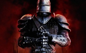 Create meme: knight, iron armor, army