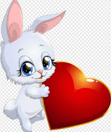 Create meme: bunny with a heart, a hare with a heart, bunny with a heart