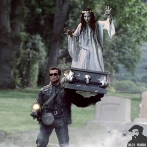 Create meme: terminator, terminator 3 Schwarzenegger, terminator with coffin