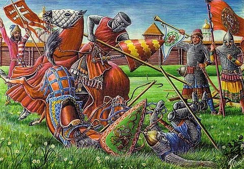 Create meme: The Battle of Yaroslav 1245, Igor dzys Kulikovskaya battle, the battle of 