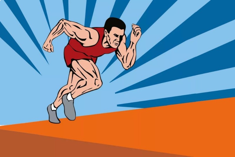 Create meme: athlete drawing, athlete , figure running