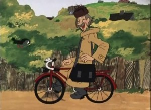 Create meme: the postman Pechkin bike, buttermilk Pechkin postman bike, the postman Pechkin