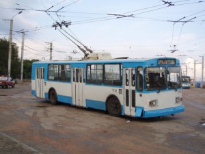 Create meme: urban electric transport, the trolleybus driver, the ZIU