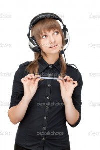 Create meme: girl in headphones