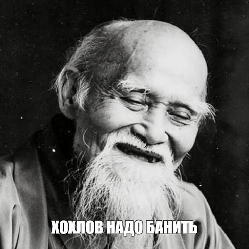 Бана надо. Морихей Уэсиба Мем. Мемы про Хохлов. Получил бан надо было головой думать. Михайло Ломоносов и хохлы Мем.