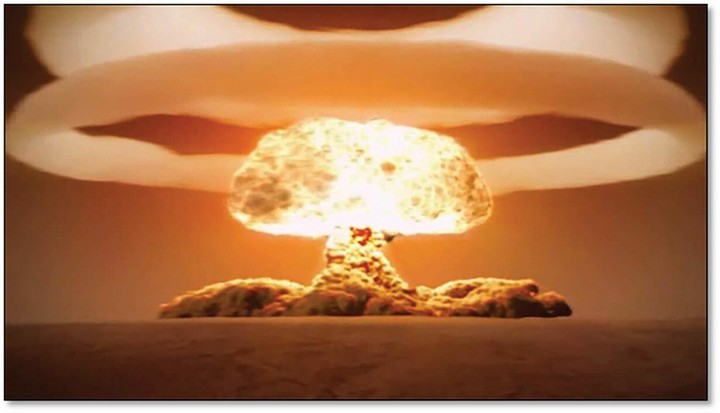 Create meme: the explosion of a nuclear bomb in space, atomic bomb explosion, a nuclear explosion of Tsar Bomba