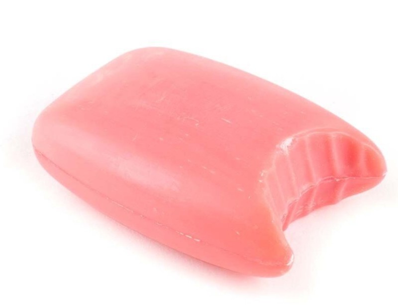 Create meme: soap pink on a white background, pink soap, gouache scraper rose quartz