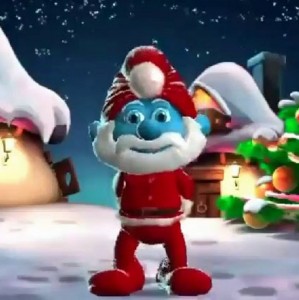 Create meme: smurf Santa Claus