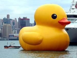 Create meme: big duck, yellow duck, rubber duck