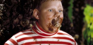 Создать мем: чарли и шоколадная фабрика 2005, шоколадный, fat kid