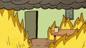 Create meme: this is fine fire, dog in the burning house meme, meme dog in a burning house