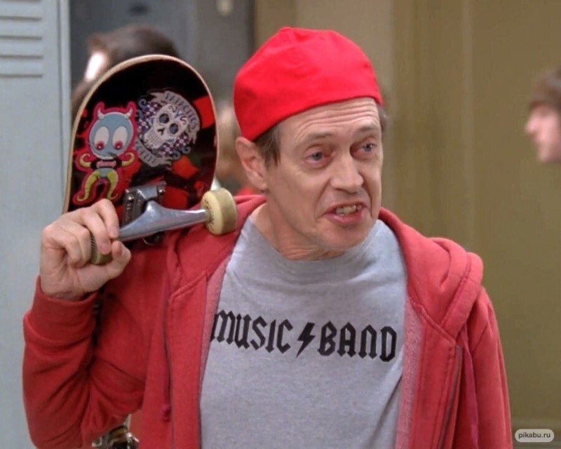 Создать мем: fellow kids, стив бушеми скейт, hello fellow kids