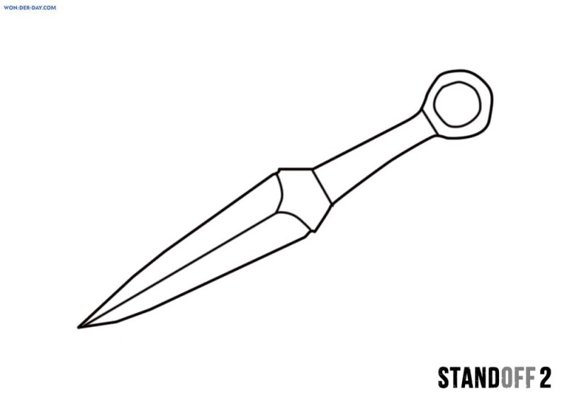 Create meme: coloring pages standoff 2 knives, coloring book standoff 2 knives pokes, knife kunai coloring