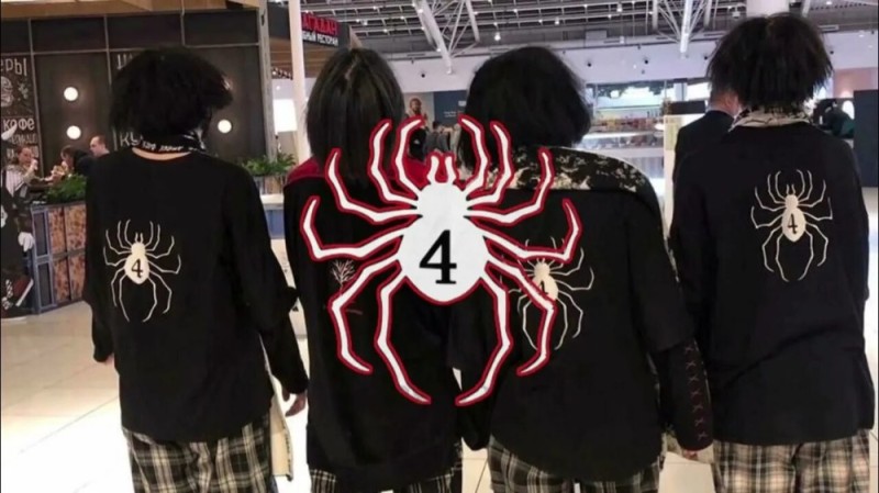 Create meme: clothes with a spider, clothing , spider on the back