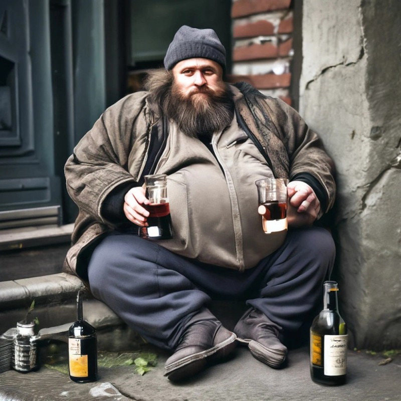 Create meme: homeless , a bum sits, the image of a homeless person