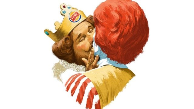 Create meme: Ronald McDonald and Burger King, Ronald McDonald , Burger King and Ronald McDonald