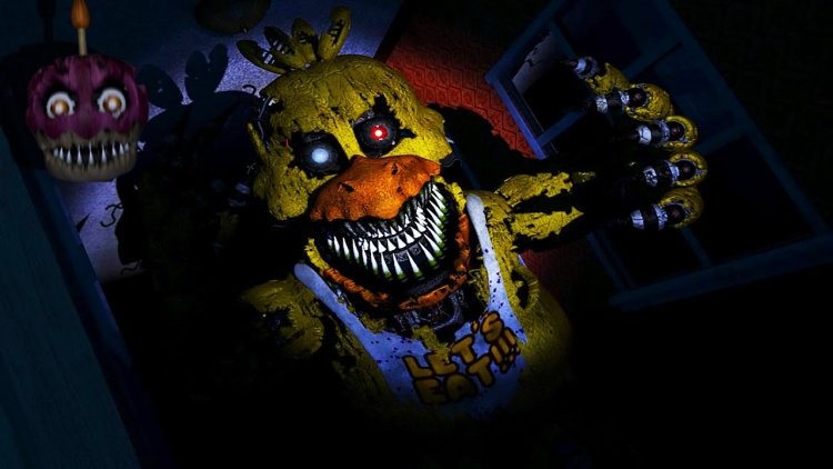 Создать мем: фнаф 4 чика, фнаф кошмарная чика, five nights at freddy's