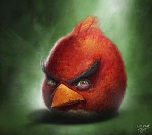 Создать мем: красный кардинал angry birds, энгри бердз в реальной жизни, sam spratt angry birds