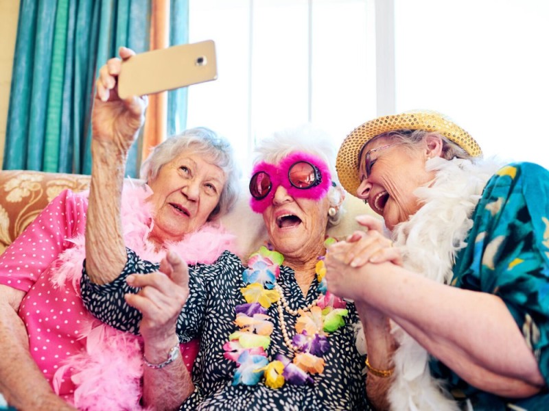 Create meme: international day of older persons, funny old ladies, grandma is cool
