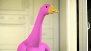 Create meme: pink goose