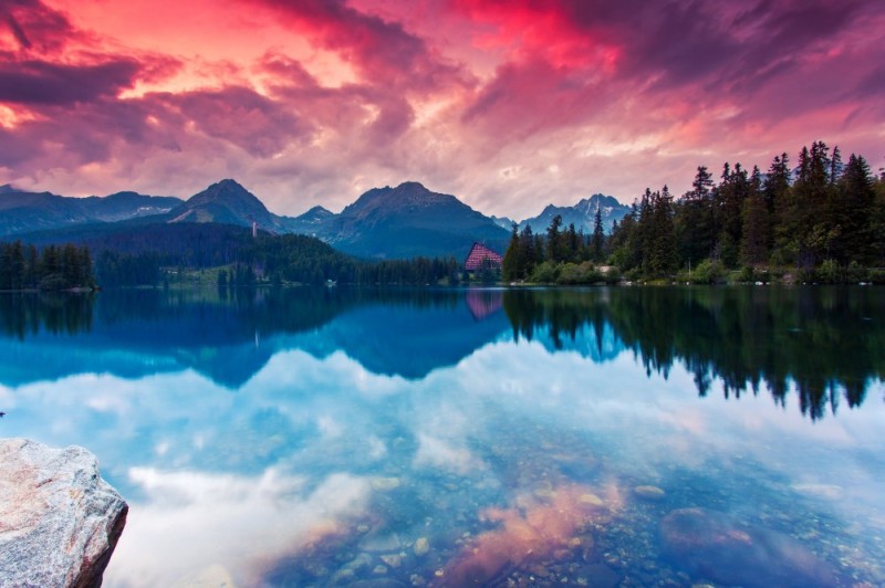 Create meme: lake mountain, mountain lake, the landscape is beautiful