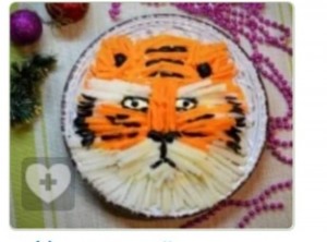 Создать мем: торт тигр из крема, салат тигренок, торт тигр кремовый